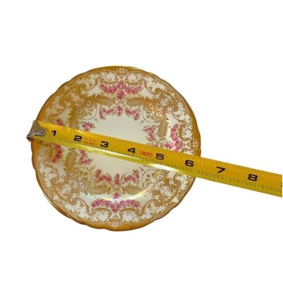 John Ansley Bone China 7986 00 Place Setting Gold Leaf Ornate Pink Vtg - Picture 13 of 16